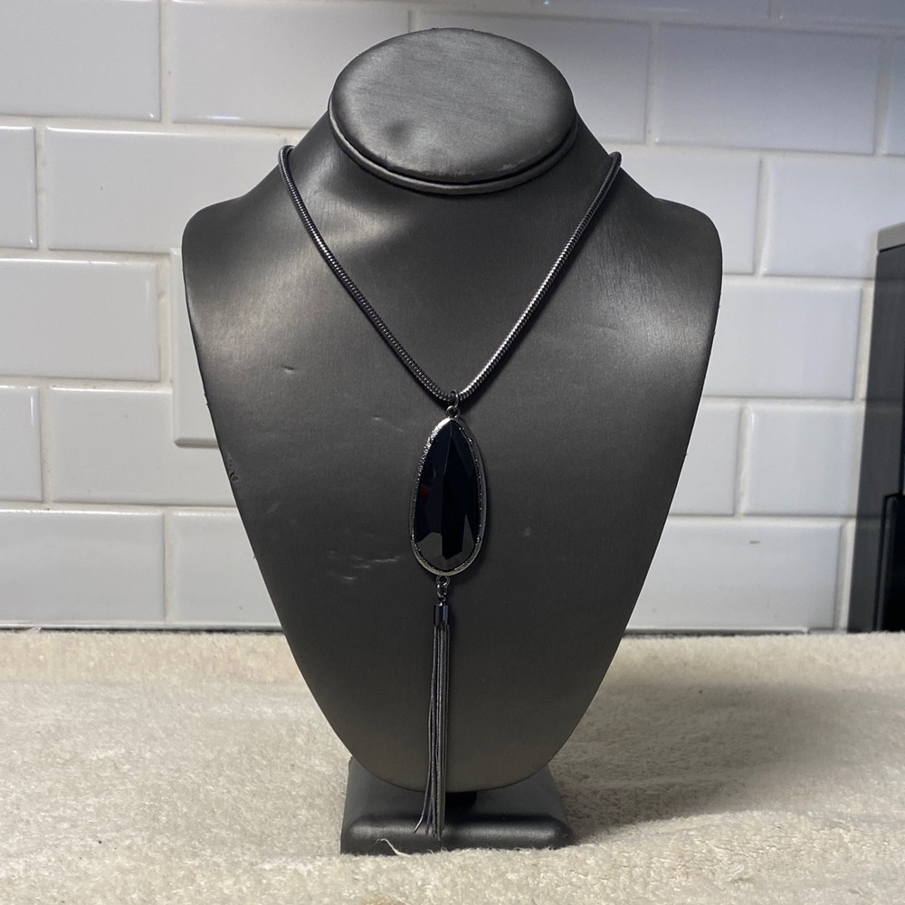 Torrid Black Teardrop Pendant Necklace